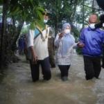 Bupati Pandeglang, Irna Terobos Banjir Distribusikan Bantuan Buat Warganya
