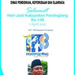 Kepala Dinas Pendidikan Kabupaten Pandeglang,H.taufik Hidayat ,M.si Mengucapkan Hut Pandeglang Ke 148