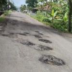 Jalan Provinsi Mengger- Caringin Pandeglang Banyak Berlubang