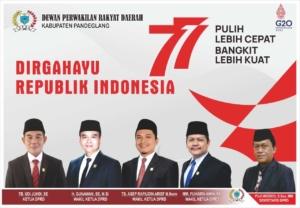 Pimpinan Dan Sekretariatan Dewan (Dprd Pandeglang)Mengucapkan Selamat Hut Ri Ke 77