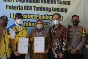 Hunian Rumah Susun Pekerja Kek Tanjung Lesung Diserah Terimakan