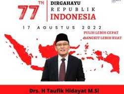 KEPALA DINAS PENDIDIKAN KEPEMUDAAN DAN OLAHRAGA KABUPATEN PANDEGLANG ,DRS.H.TAUFIK HIDAYAT M.Si BESERTA STAFT DAN SELURUH KARYAWAN MENGUCAPKAN SELAMAT HARI ULANG TAHUN REPUBLIK INDONESIA KE 77 “PULIH LEBIH CEPAT,BANGKT LEBIH KUAT”