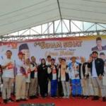 Rayakan Hut Gerindra Ke 15 Gelar Senam Masal Dan Potong Tumpeng