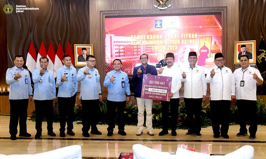 Kemenkumham Jabar Serahkan Zakat Fitrah Pada BAZNAS, Simak Selengkapnya I Harian Terbit