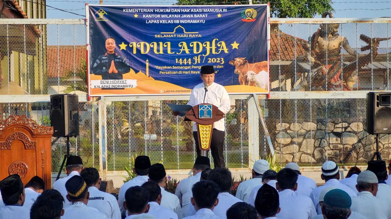 Lapas Indramayu Laksanakan Solat Idul Adha 1444 H Bersama Warga Binaan