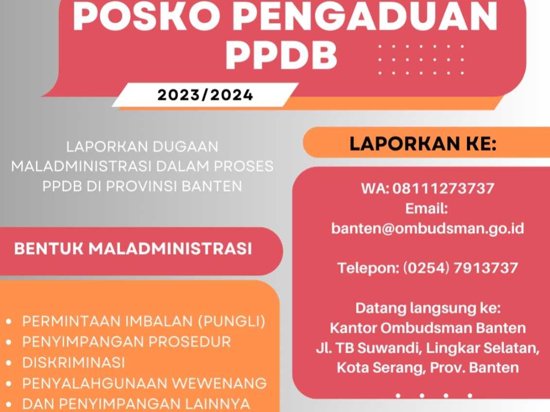 Ombudsman Banten Jaga Integritas Pelaksanaan PPDB, Lapor Jika Ada Aduan