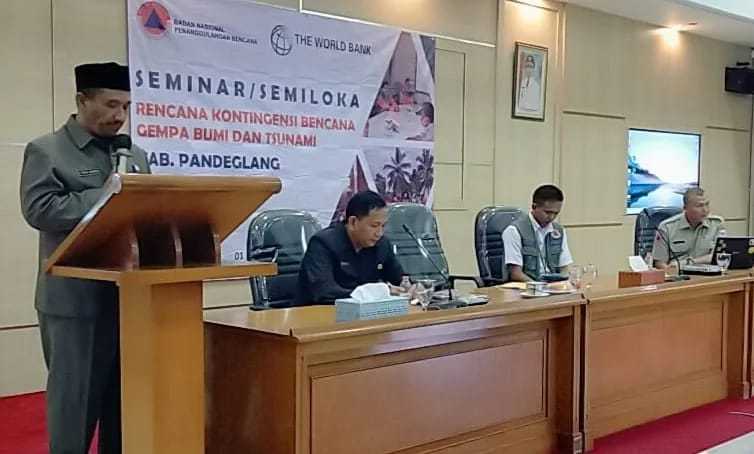 BNPB Pusat Gandeng BPBD Pandeglang Gelar Seminar Rencana Kontingensi Bencana Gempa Bumi dan Tsunami I Harian Terbit