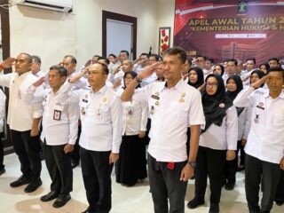 Lapas Cirebon Hadiri Apel Awal Tahun 2024 Bersama Menkumham Ri Secara Virtual