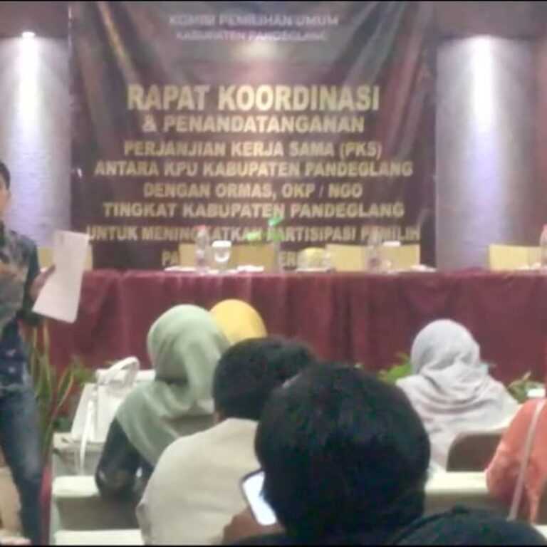 KPU Pandeglang Gelar Rakor Penandatanganan Perjanjian Kerjasama dengan 40 Ormas dan OKP