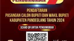 Pengumuman Pendaftaran Pasangan Calon Bupati dan Calon Wakil Bupati Pandeglang Tahun 2024 I Harian Terbit