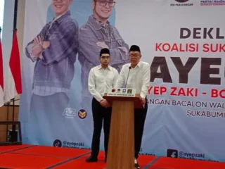Yakin Menang 4 Partai Resmi Deklarasi Ayep Zaki Dan Bobby Maulana Maju Pilwalkot Sukabumi