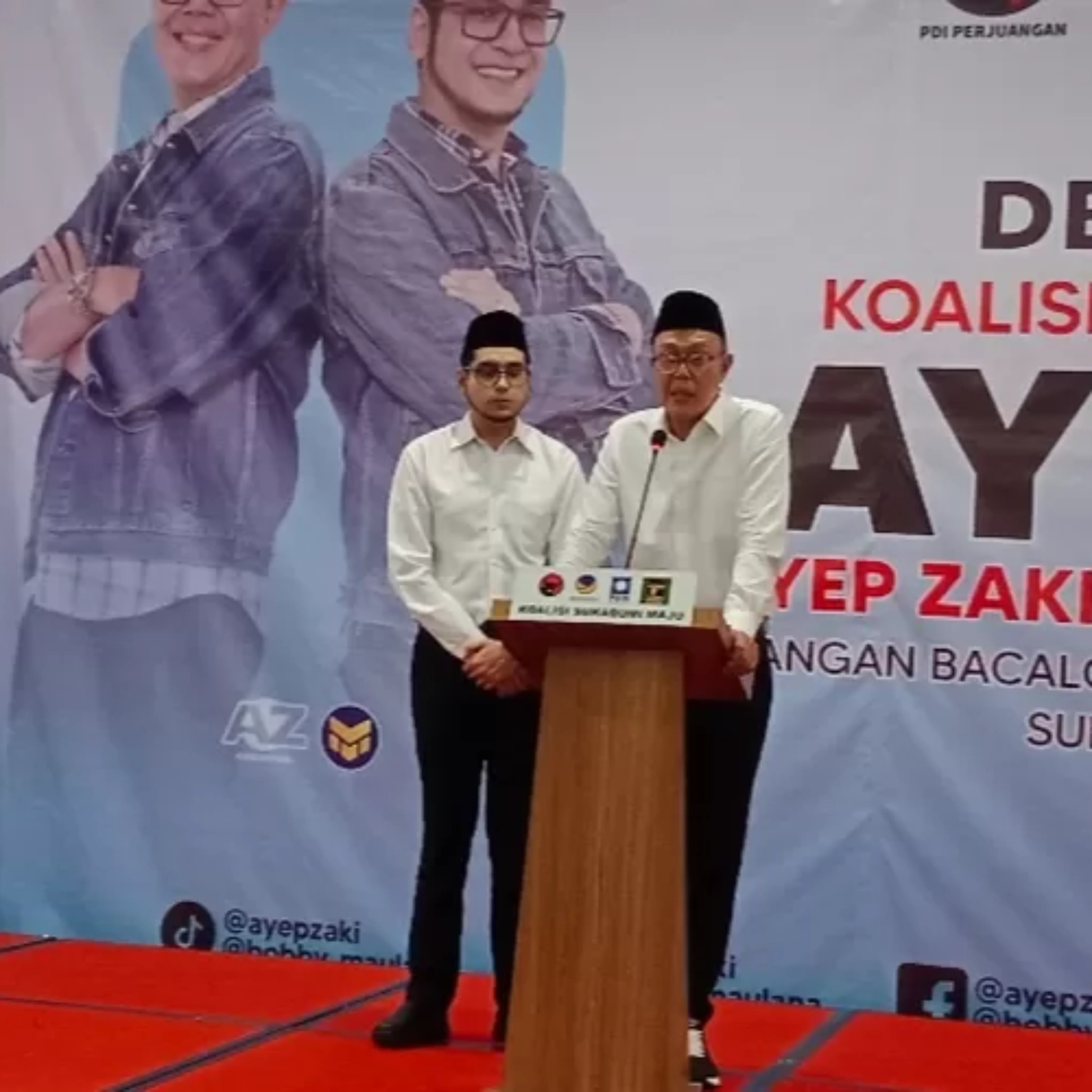 Yakin Menang 4 Partai Resmi Deklarasi Ayep Zaki dan Bobby Maulana Maju Pilwalkot Sukabumi I Harian Terbit