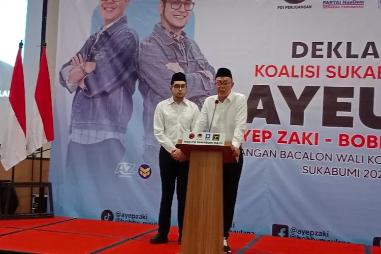 Yakin Menang 4 Partai Resmi Deklarasi Ayep Zaki dan Bobby Maulana Maju Pilwalkot Sukabumi I Harian Terbit