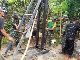 Wujudkan Mimpi Warga, Satgas Tmmd Ke-123 Kodim 0603 Lebak Membuat Sumur Bor