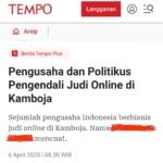 Aktivis 98 Yang Juga Ketua Umum Gerak 08 Menilai Isu Keterlibatan Sejumlah Politisi Indonesia Dalam Judi Online (Judol) Di Kamboja Tidak Dilengkapi Bukti Apapun Sehingga Kebenarannya Patut Dipertanyakan.  Ketua Umum Komunitas Gerakan Ekonomi Kreatif (Gerak) 08 Revitriyoso Husodo Menjelaskan Isu Beking Judol Oleh Wakil Ketua Dpr Sufmi Dasco Ahmad Hanya Fitnah Yang Sengaja Dihembuskan Lawan Politik.  Pasalnya Pemberitaan Yang Diangkat Media Tempo Itu Tidak Disertai Bukti Apapun.  &Amp;Quot;Isunya Bombastis Tapi Buktinya Sama Sekali Tidak Ada, Sangat Disayangkan Karena Jatuhnya Fitnah Untuk Memframing Tokoh Tertentu Yang Mungkin Sengaja Dilakukan Oleh Lawan-Lawan Politik Lalu Coba Dikaitkan Dengan Judi Online Di Kamboja Walau Tanpa Dasar Yang Jelas Dan Ini Framing Jahat Sekali Ya,&Amp;Quot; Ungkap Revi Rabu, 9 April 2025.  &Amp;Quot; Saya Berharap Komdigi Segera Bersuara Terkait Isu Tersebut Agar Kebebasan Pers Tidak Kebablasan Atau Dijadikan Alat Untuk Menyerang Orang Tanpa Bukti Yang Kuat Yang Jatuhnya Fitnah Belaka.