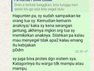 Gawat, Diduga Pelayanan Pdam Di Lebak Akan Segel Pelanggan Yang Telat Bayar