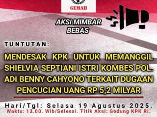 Gemah Desak Kpk Periksa Shielvia Septiani Istri Dirlantas Polda Jambi