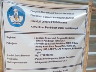 Capai 60 Persen Pekerjaan, Revitalisasi Smkn 1 Maja Berjalan Sesuai Rencana