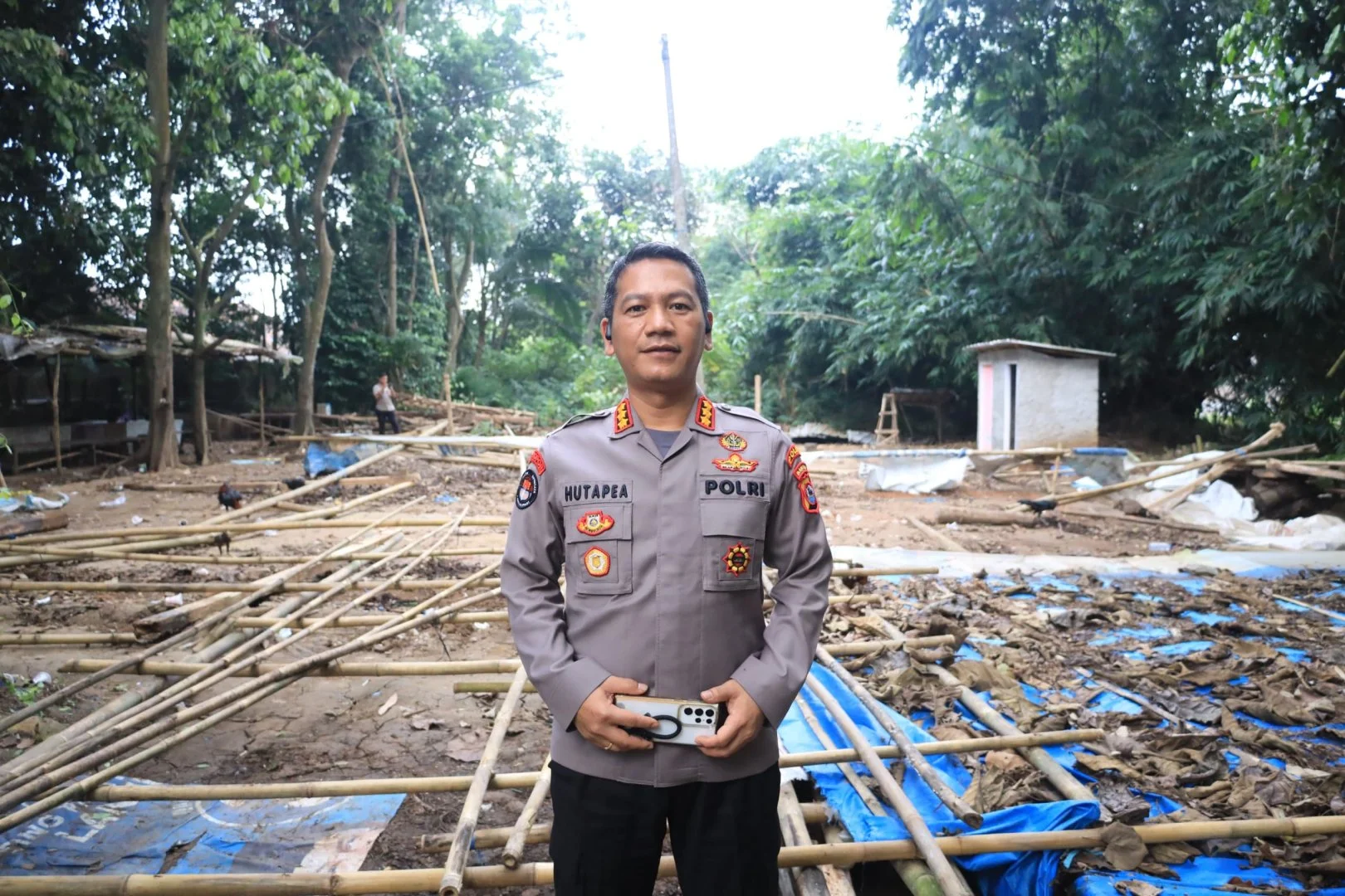 Polda Banten Bongkar Arena Sabung Ayam Di Walantaka, Lokasi Diratakan