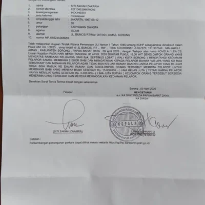 Peradi Sorong Laporkan Dugaan Persekusi Ke Polda Papua Barat Daya