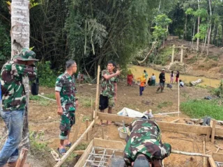 Dandim 0601/Pandeglang Tinjau Pembangunan 4 Jembatan Perintis Garuda
