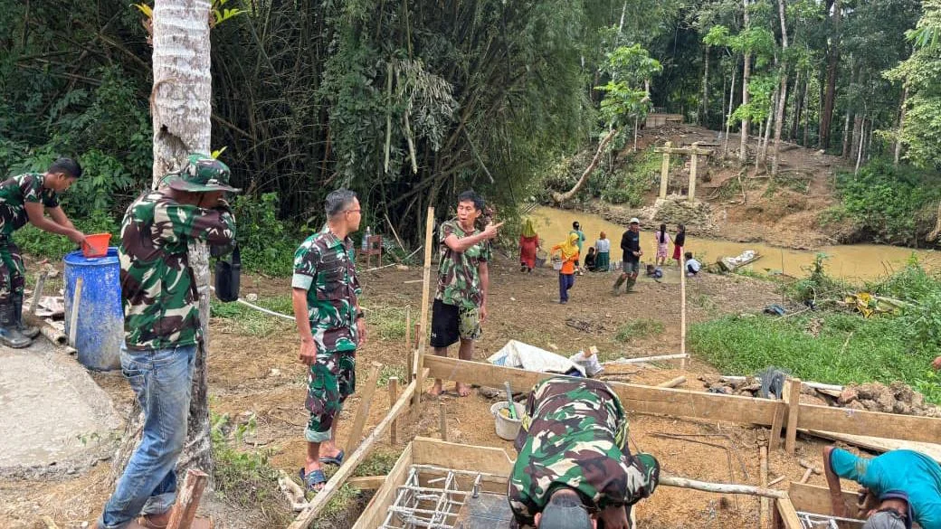 Dandim 0601/Pandeglang Tinjau Pembangunan 4 Jembatan Perintis Garuda
