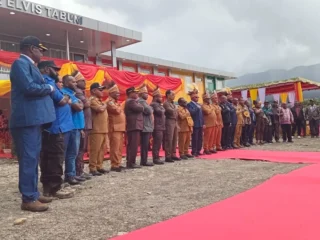 Gubernur Papua Tengah Hadiri Groundbreaking Kantor Bupati Dan Dprk Puncak, Resmikan Guest House Elvis Tabuni
