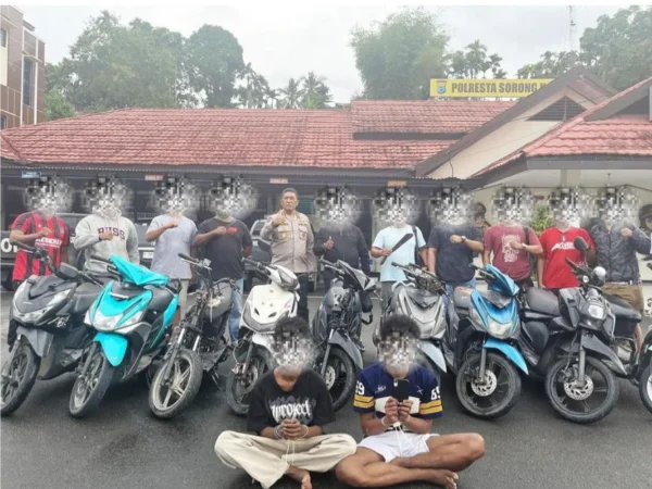 Tim Mangewang Polresta Sorong Kota Ringkus Dua Spesialis Curanmor Dan Curas, Sita 9 Motor Curian