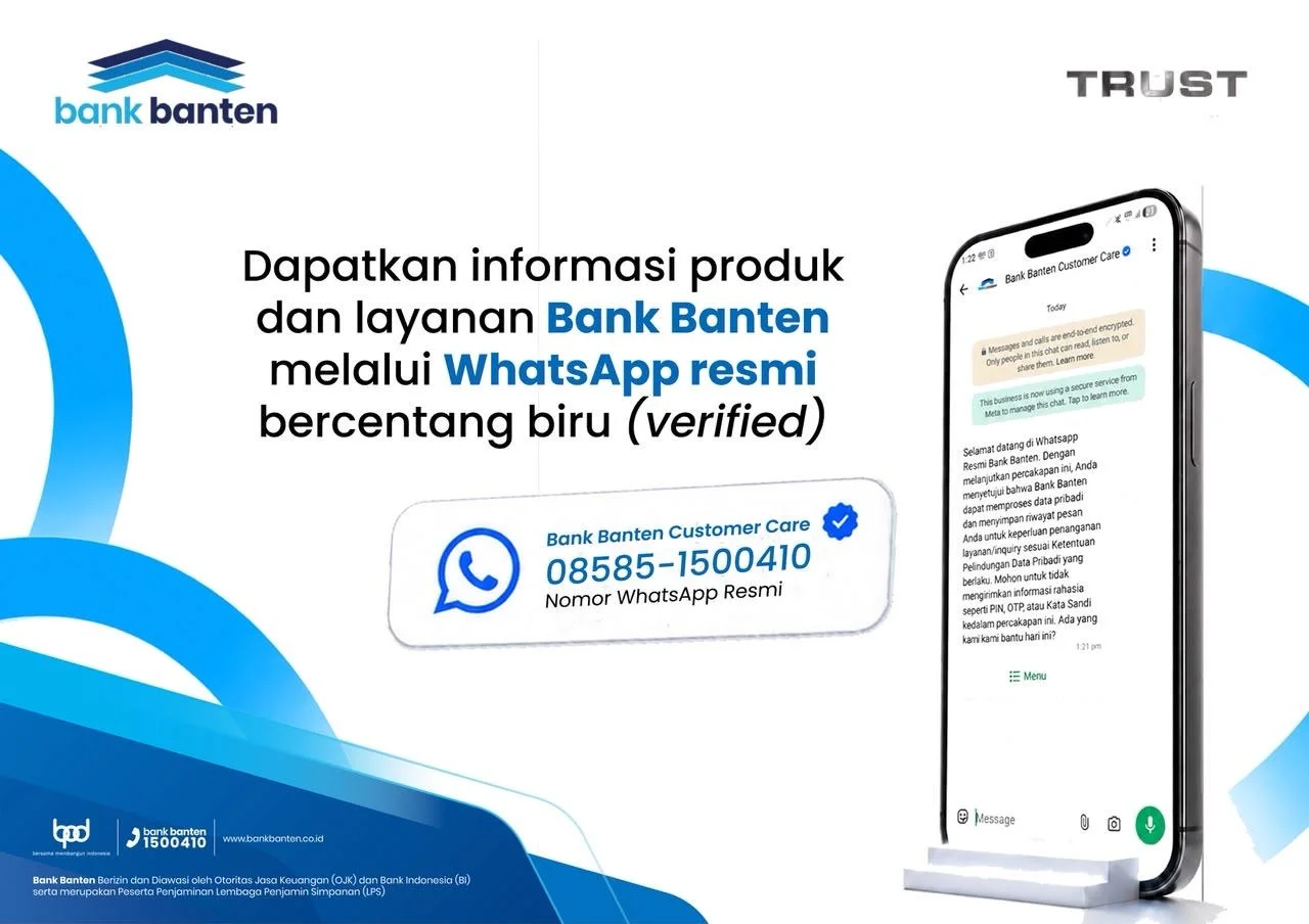 Bank Banten Hadirkan Layanan Informasi Resmi Melalui Whatsapp Terverifikasi