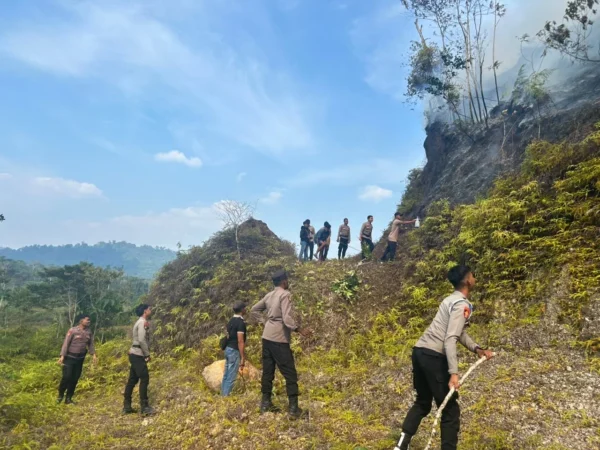Polres Tambrauw Kerahkan Puluhan Personel Padamkan Kebakaran Lahan