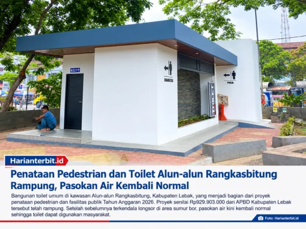Air Kembali Normal, Toilet Alun-Alun Rangkasbitung Rampung